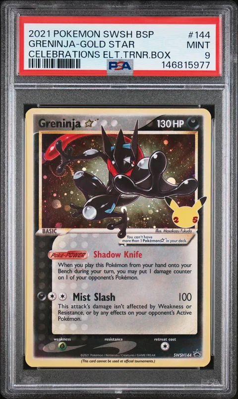 2021 #144 Greninja-Gold Star PSA 9 Swsh Black Star Promo